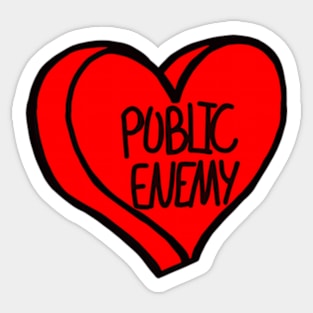 Public Enemy Red Heart Sticker